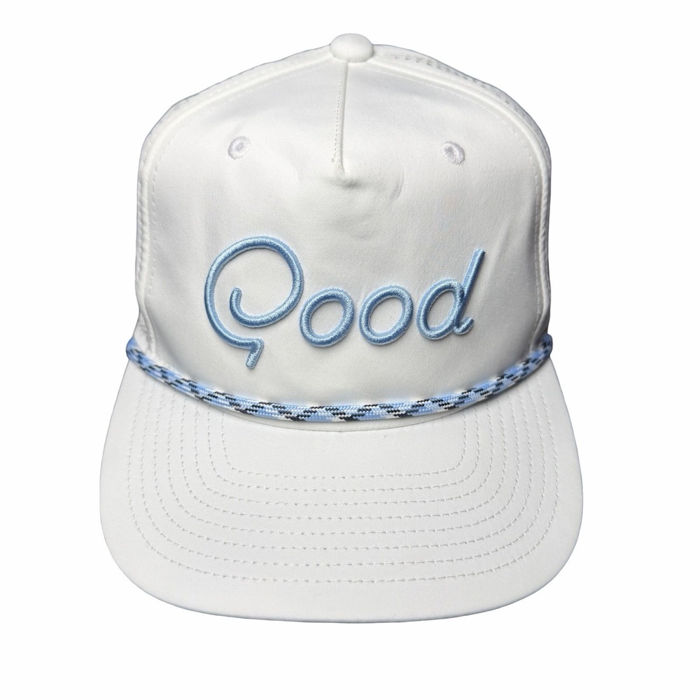 Good Good Golf The Goodest Rope Hat White Blue Snapback Perforated Golf Cap